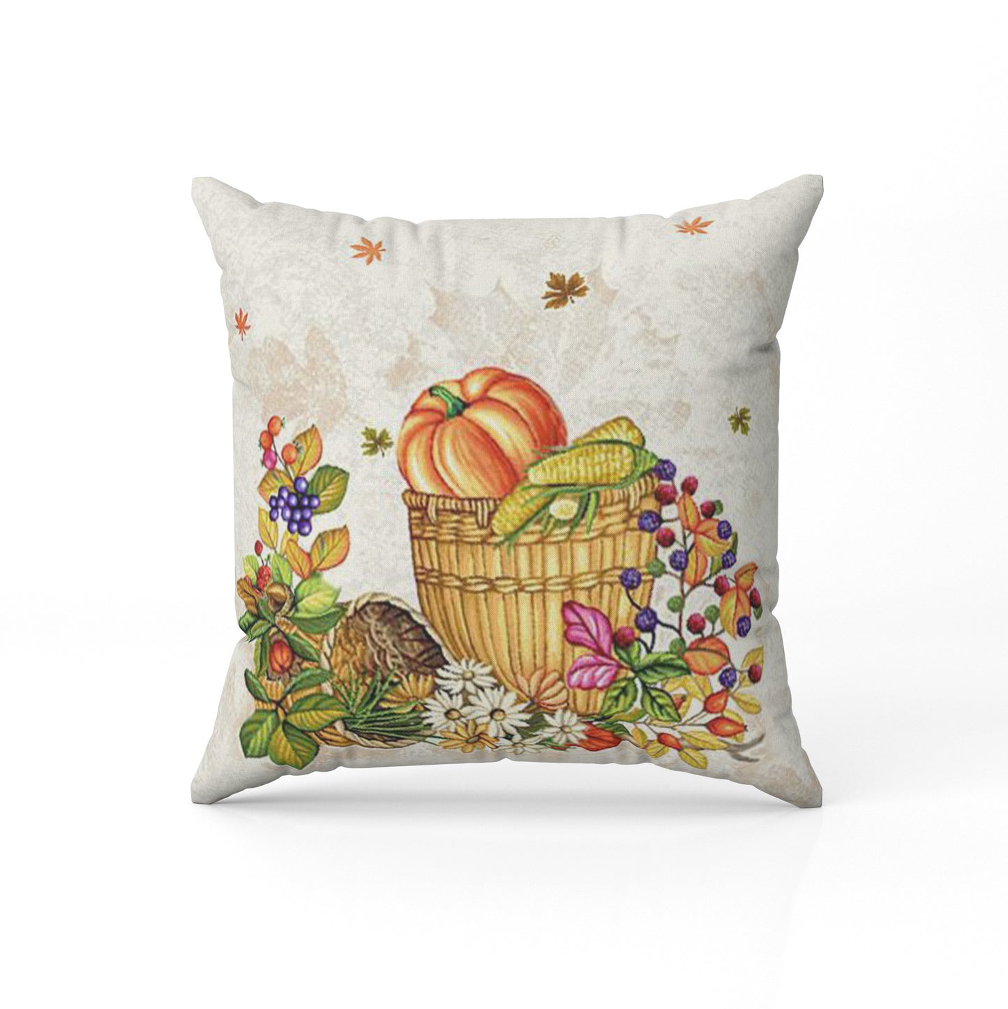 Thanksgiving Fall Square Cushion Covers, Washable Tapestry Halloween Throw Pillow Covers, Decorative zippered sofa 18in Cushions case Design Decorative Cushions Cover