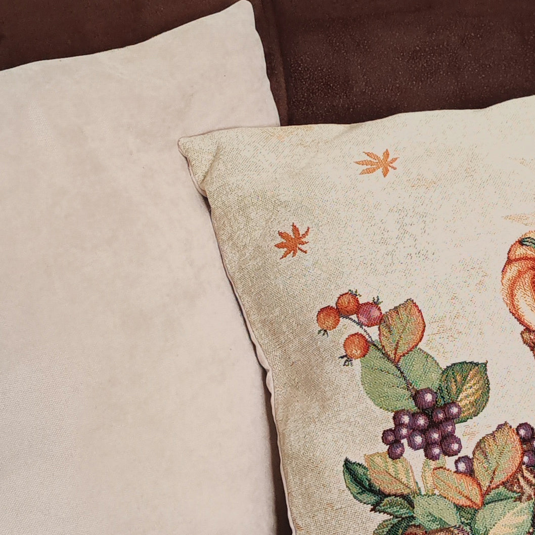 Thanksgiving Fall Square Cushion Covers, Washable Tapestry Halloween Throw Pillow Covers, Decorative zippered sofa 18in Cushions case Design Decorative Cushions Cover