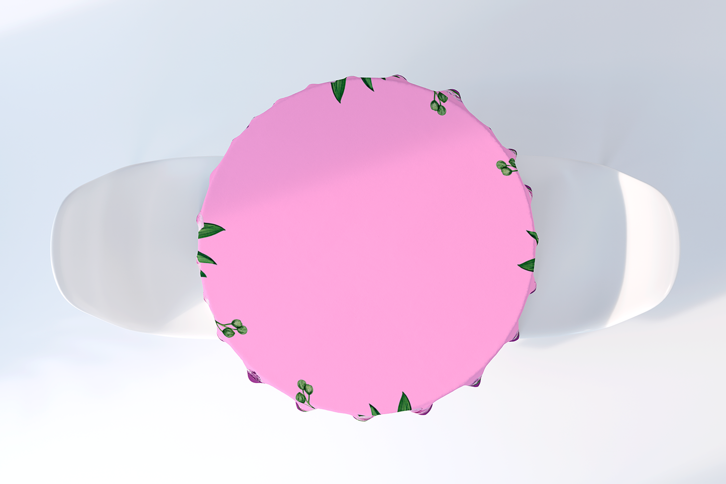 Сotton tablecloth in pink and burgundy with orchid flowers. Maystat