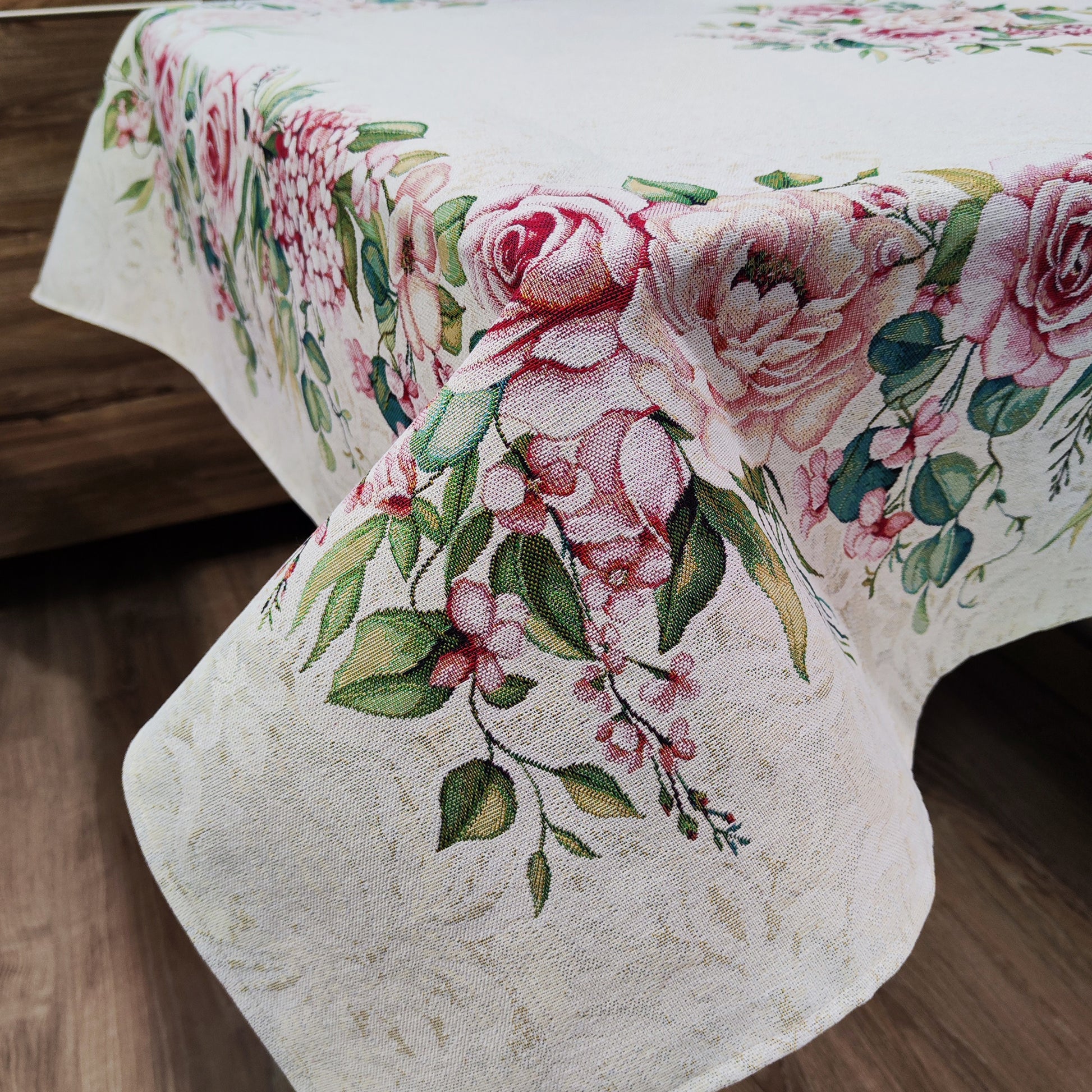 Floral Luxury Tablecloth with Roses Table Covers for Square or Rectangle Table