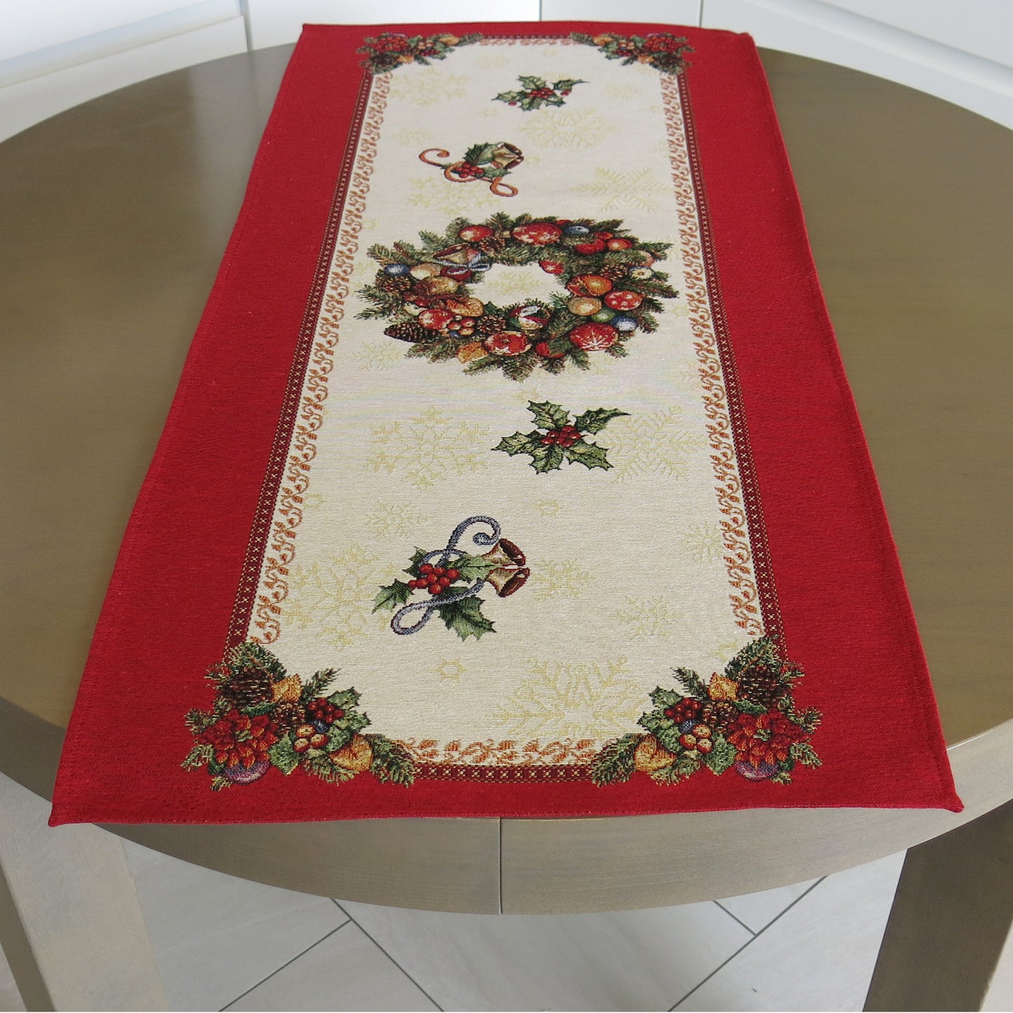 Table Runners Christmas Red Gold Christmas Tapestry Table Runner Xmas Table Decorations