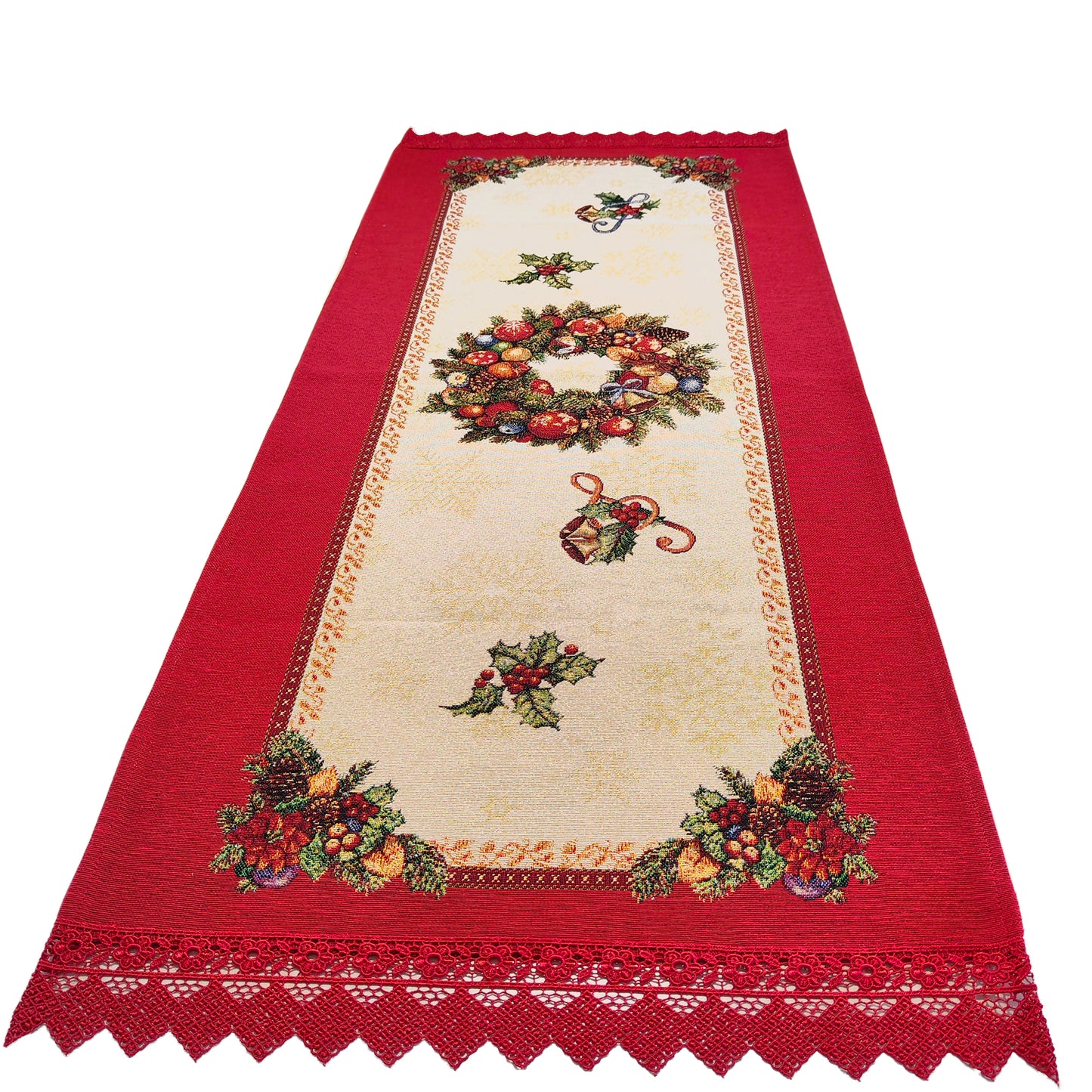 Table Runners Christmas Red Gold Christmas Tapestry Table Runner Xmas Table Decorations