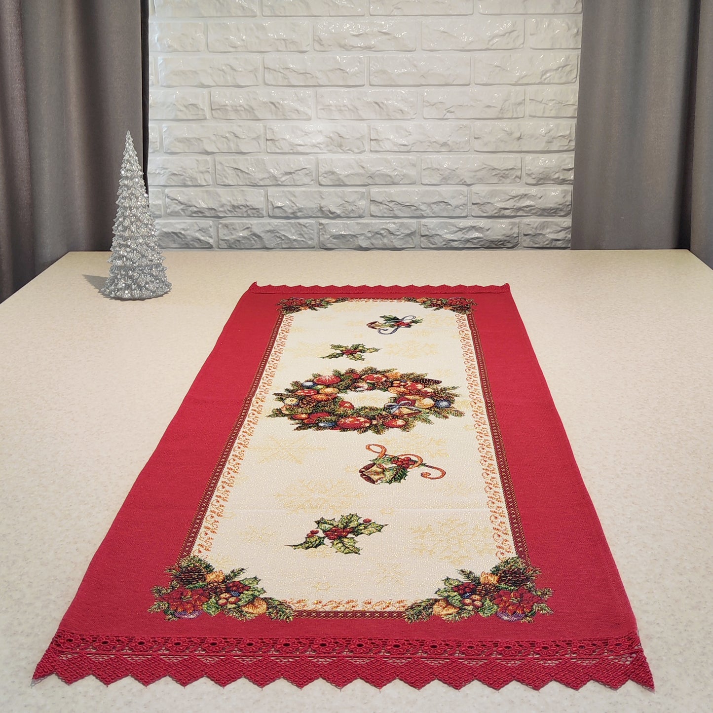 Table Runners Christmas Red Gold Christmas Tapestry Table Runner Xmas Table Decorations