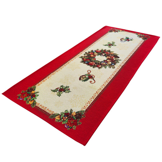 Table Runners Christmas Red Gold Christmas Tapestry Table Runner Xmas Table Decorations