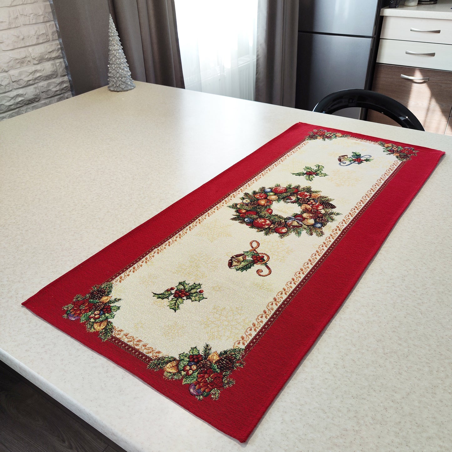 Table Runners Christmas Red Gold Christmas Tapestry Table Runner Xmas Table Decorations