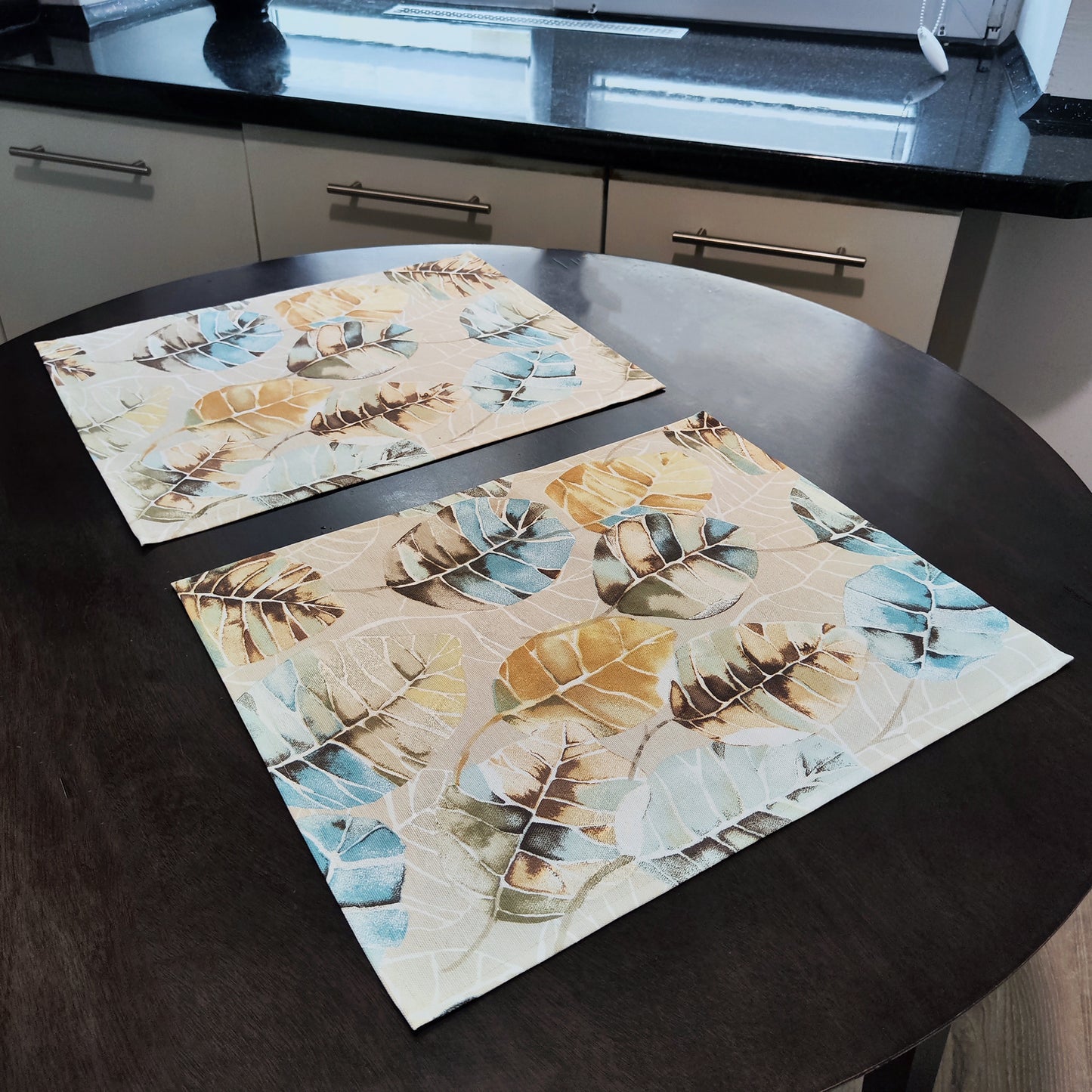 Set of 2 Placemats Fabric Waterproof table mats Size: 12in X 16in (30cm X 40cm) Autumn waltz