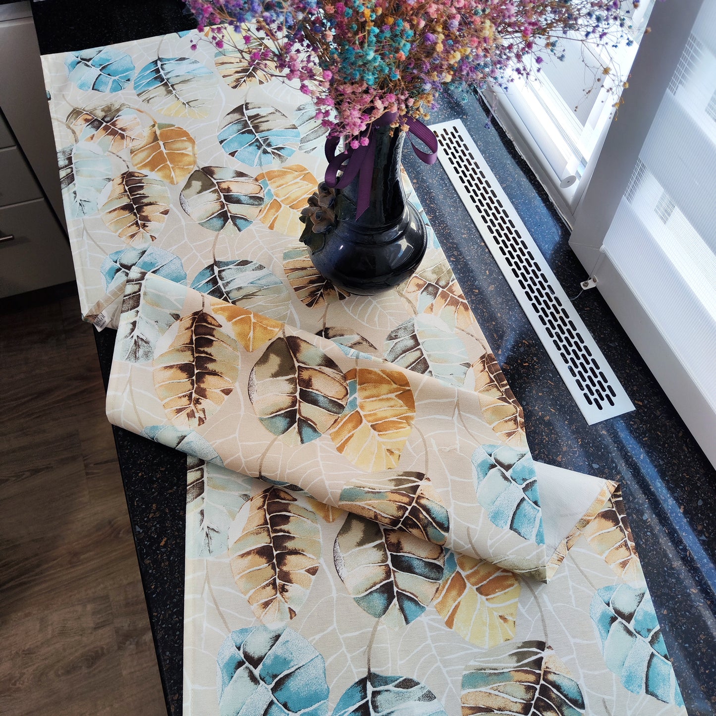 Table Runner Fabric Floral Rectangular Naperon Water Dirt-resistant Autumn Waltz Table runners