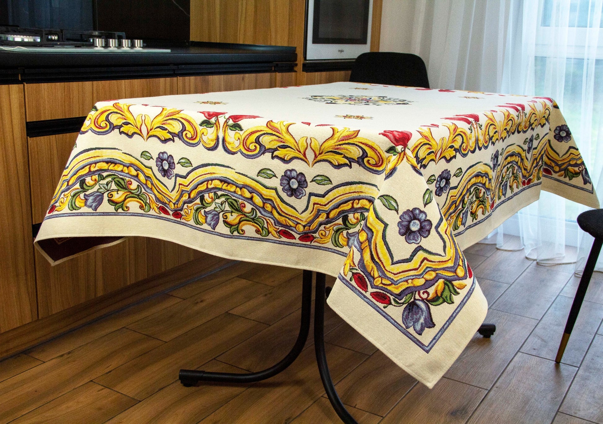 Fabric Tablecloth Centerpiece Rectangle Modern Floral Tapestry Table linen