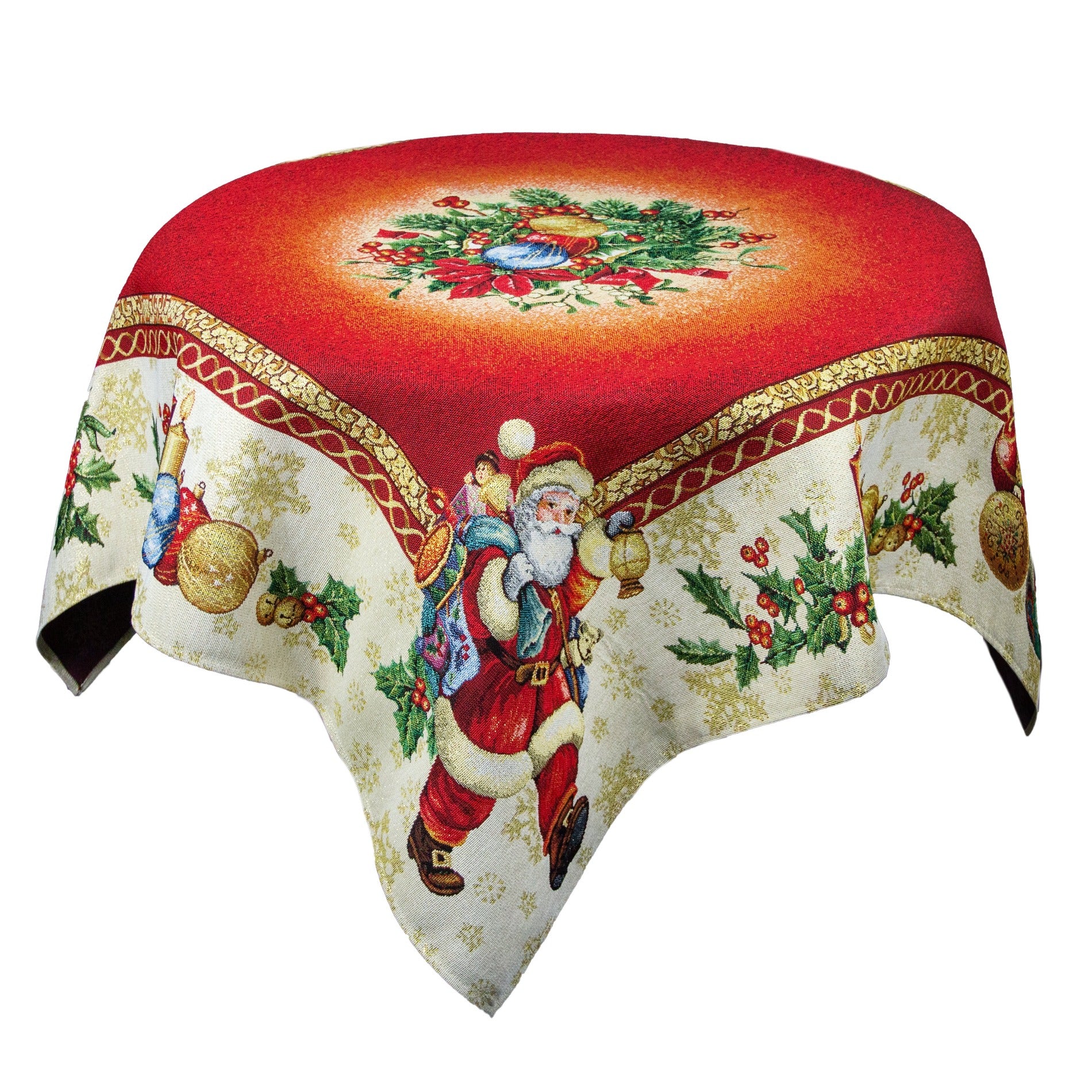 Red Christmas Tablecloth Santa X-mas tablecloth for Square Rectangle Table