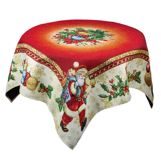 Red Christmas Tablecloth Santa X-mas tablecloth for Square Rectangle Table