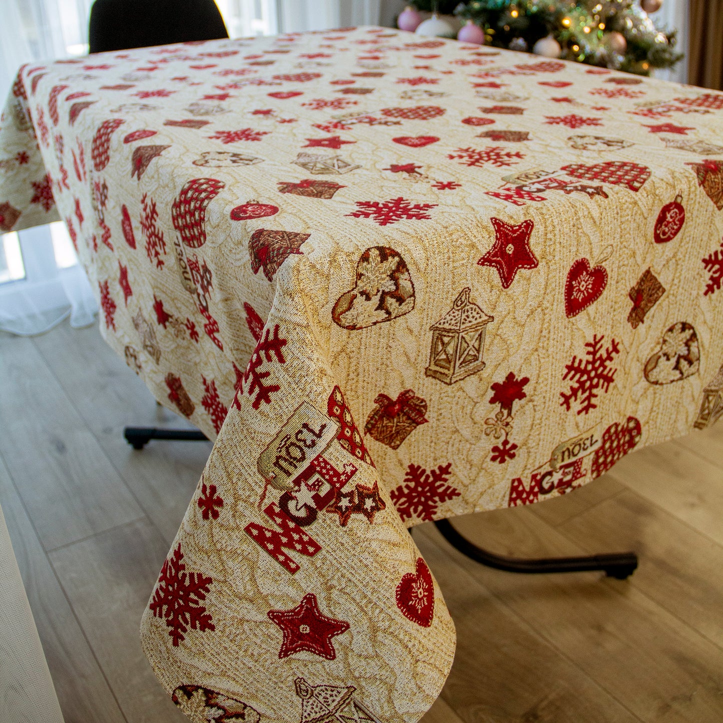 Christmas Tablecloth Fabric Holiday Craft Custom X-mas tablecloth for Square Rectangle Table