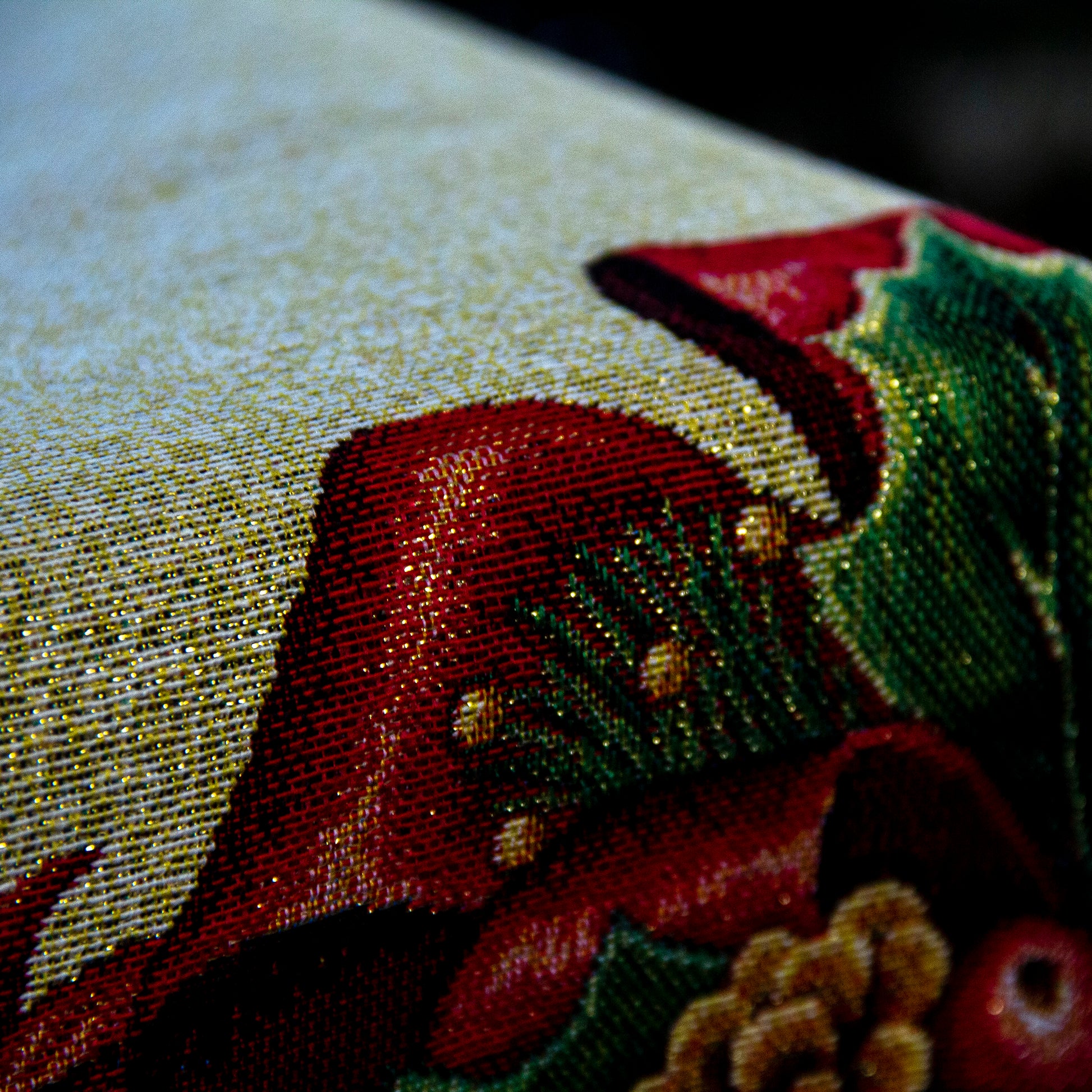 Christmas Tablecloth Holiday Centerpiece Golden Fabric X-mas tablecloth for Rectangle Table