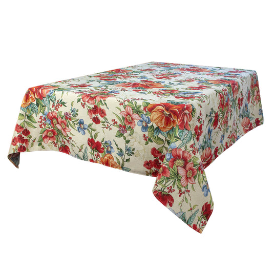 Tablecloth Rectangular Floral Ivory Background Cute Tapestry Table linen 