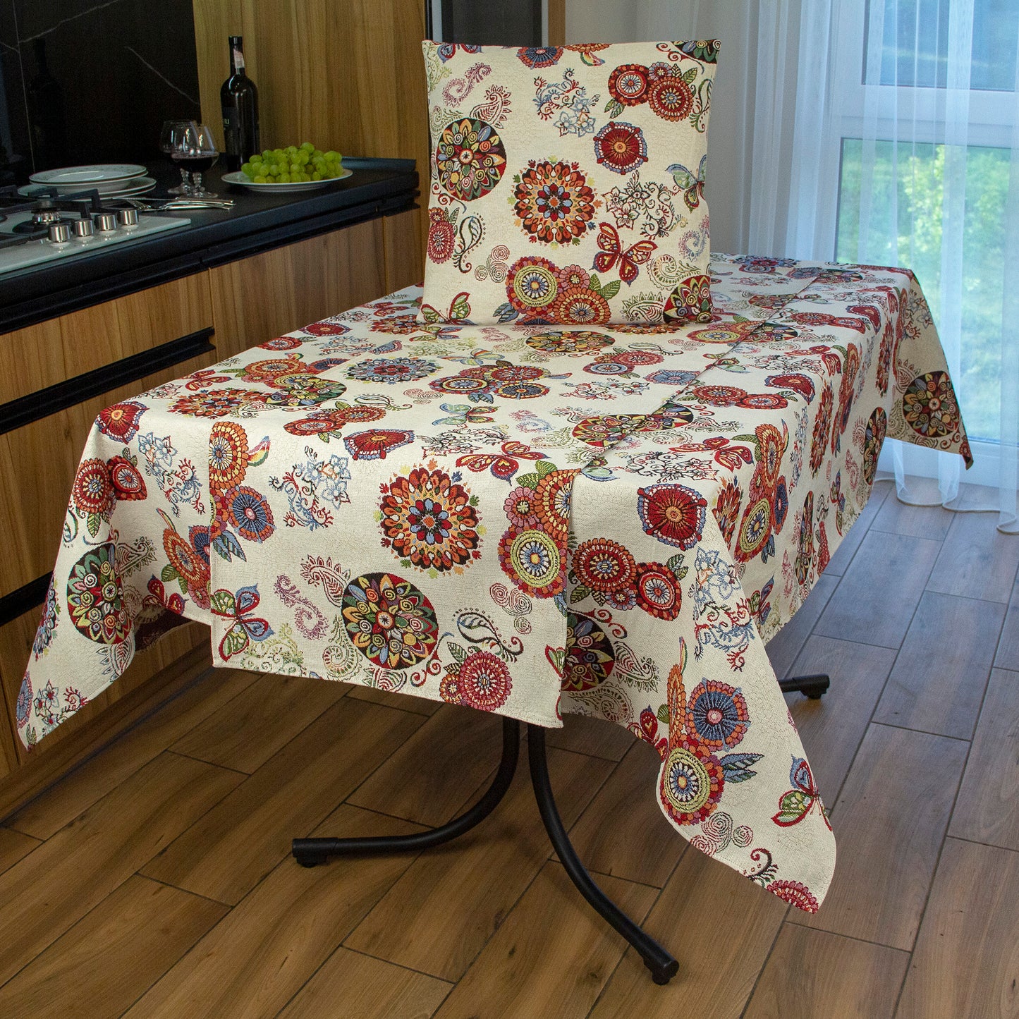 Custom Summer Table Runner Floral, Holiday Tapestry Fabric Decorative Runner on table