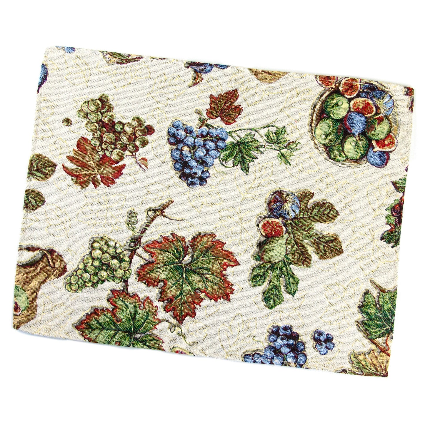 Table Mats Sets Floral Custom Fabric Placemats -Tapestry Summer with Grape Figs Fruits