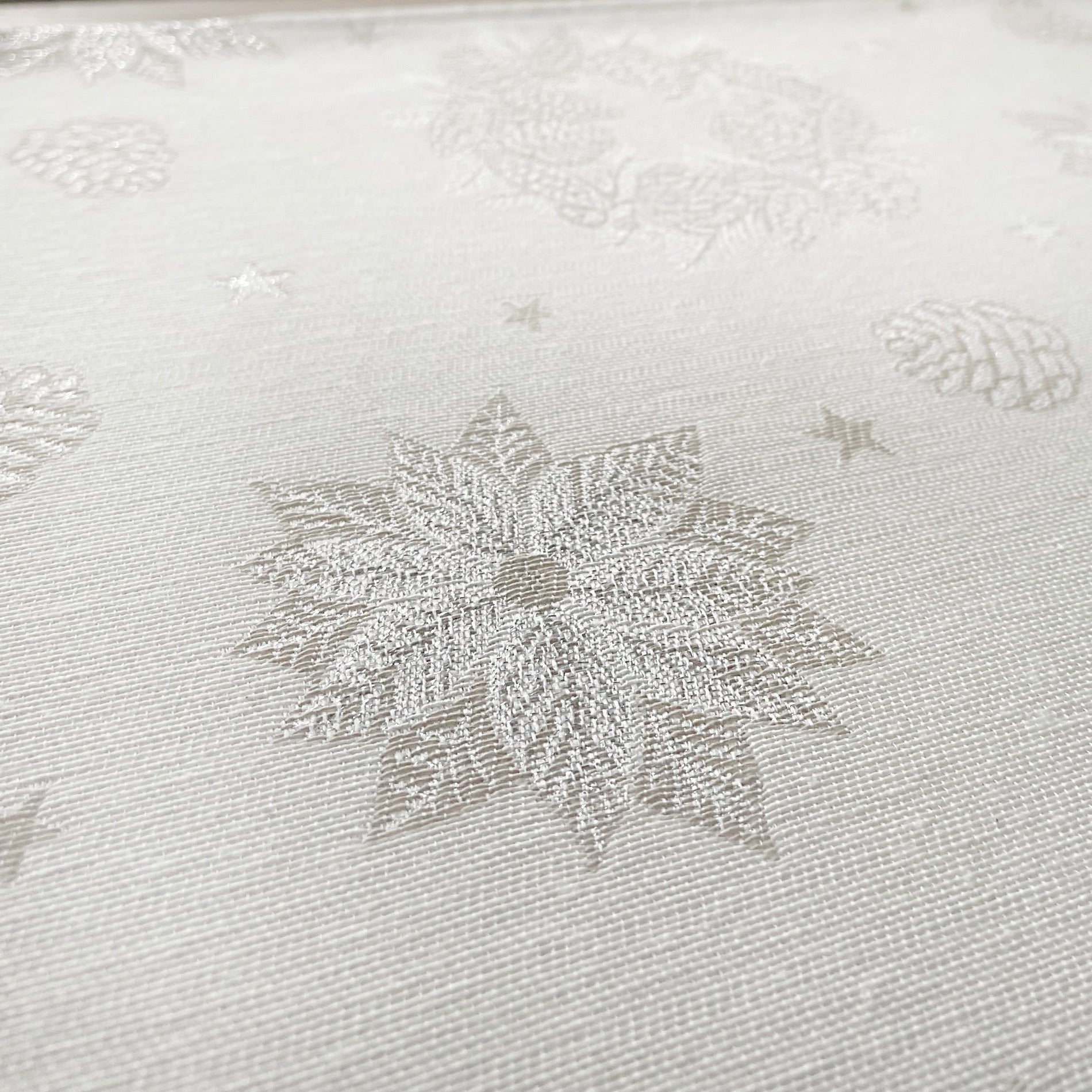 Tablecloth Christmas White Silver Fabric Holiday Custom X-mas Table Cover for Square Rectangle Table