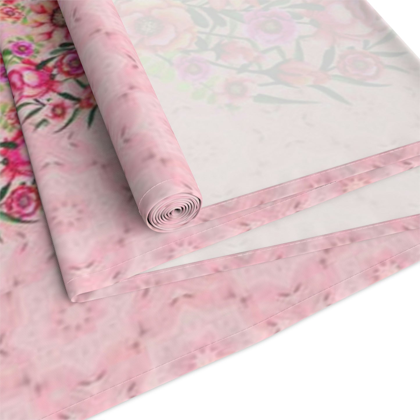 Table Runner Pink with Floral Heart Valentine's Day Gift for woman