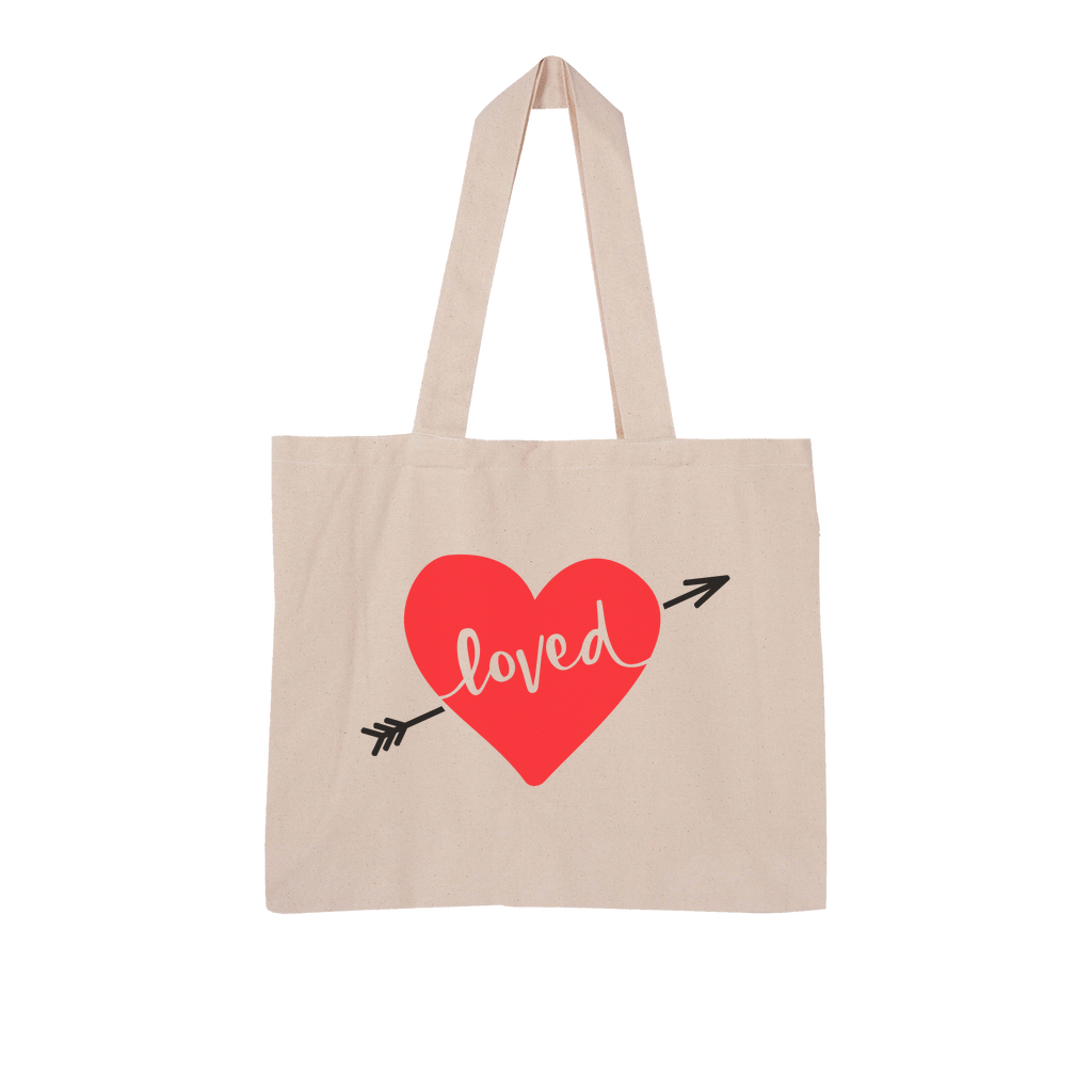 Large Organic Tote Bag Loved