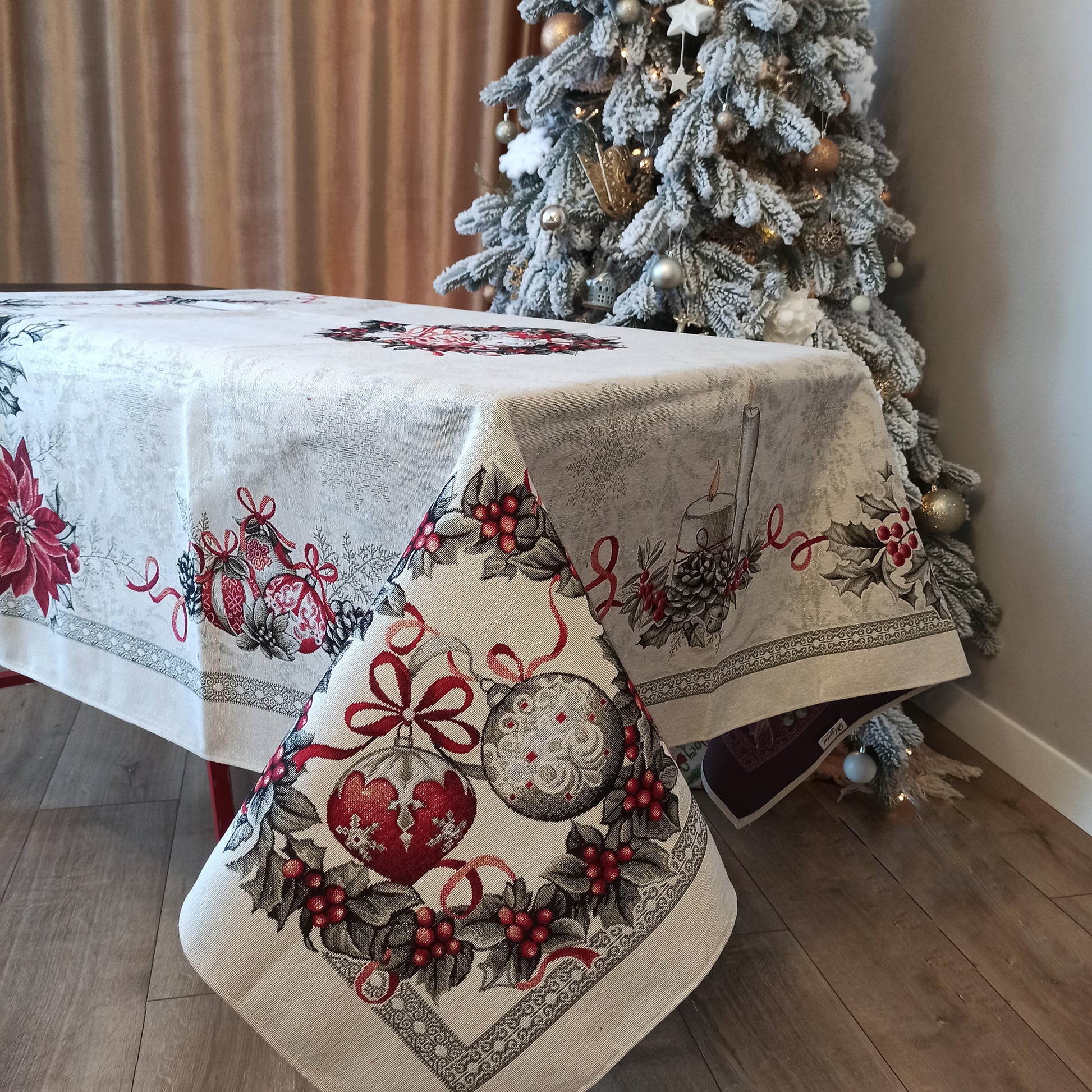 Christmas Tablecloth Fabric Holiday Craft Custom X-mas tablecloth for Square Rectangle Table