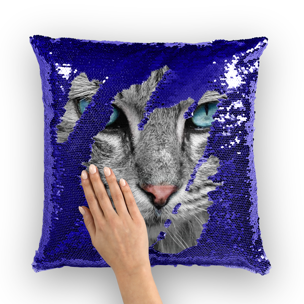 Sequin Cushion Cover Cats Mermaid Cushions with Cat Eyes