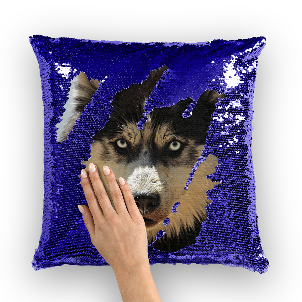 Sequin Cushion Cover Dog Husky Gifts for Dog Lovers