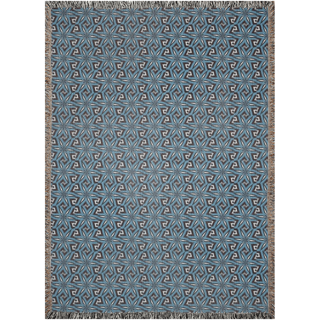 Woven Blankets Gray Blue Woven Plaid