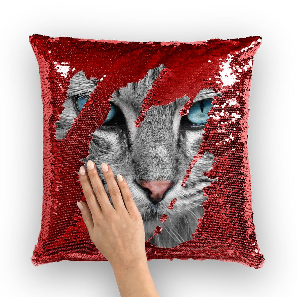 Sequin Cushion Cover Cats Mermaid Cushions with Cat Eyes