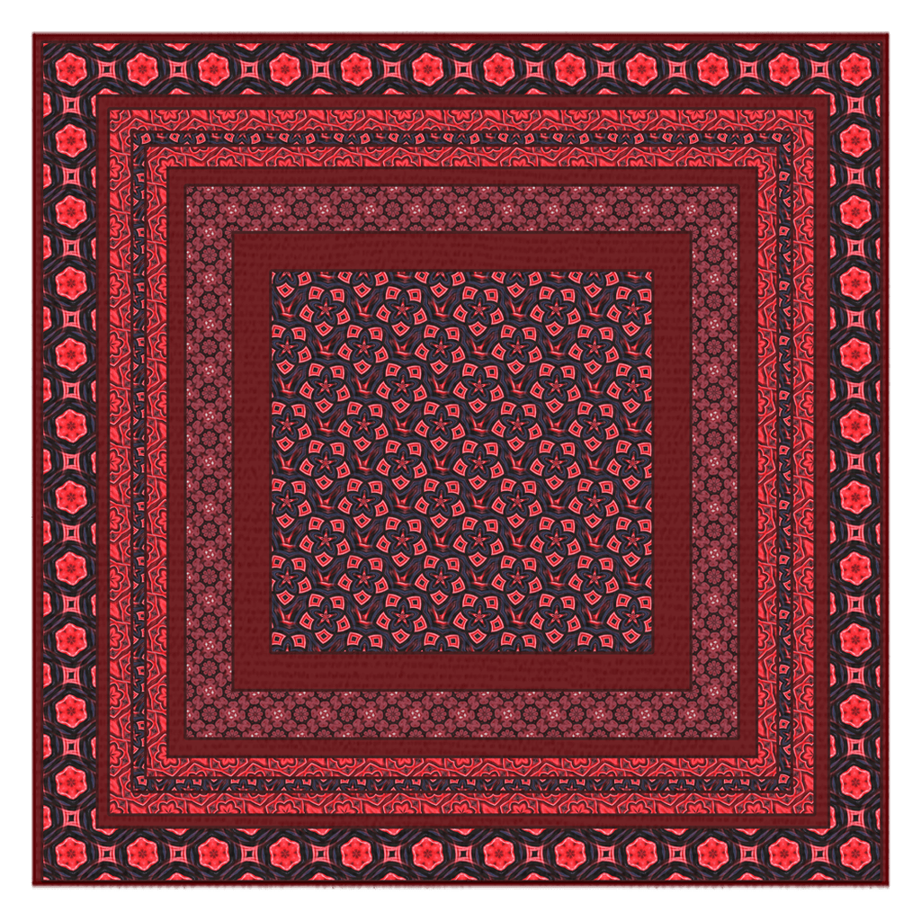 Red Cotton Tablecloths with geometric pattern for round or square tableMaystat 