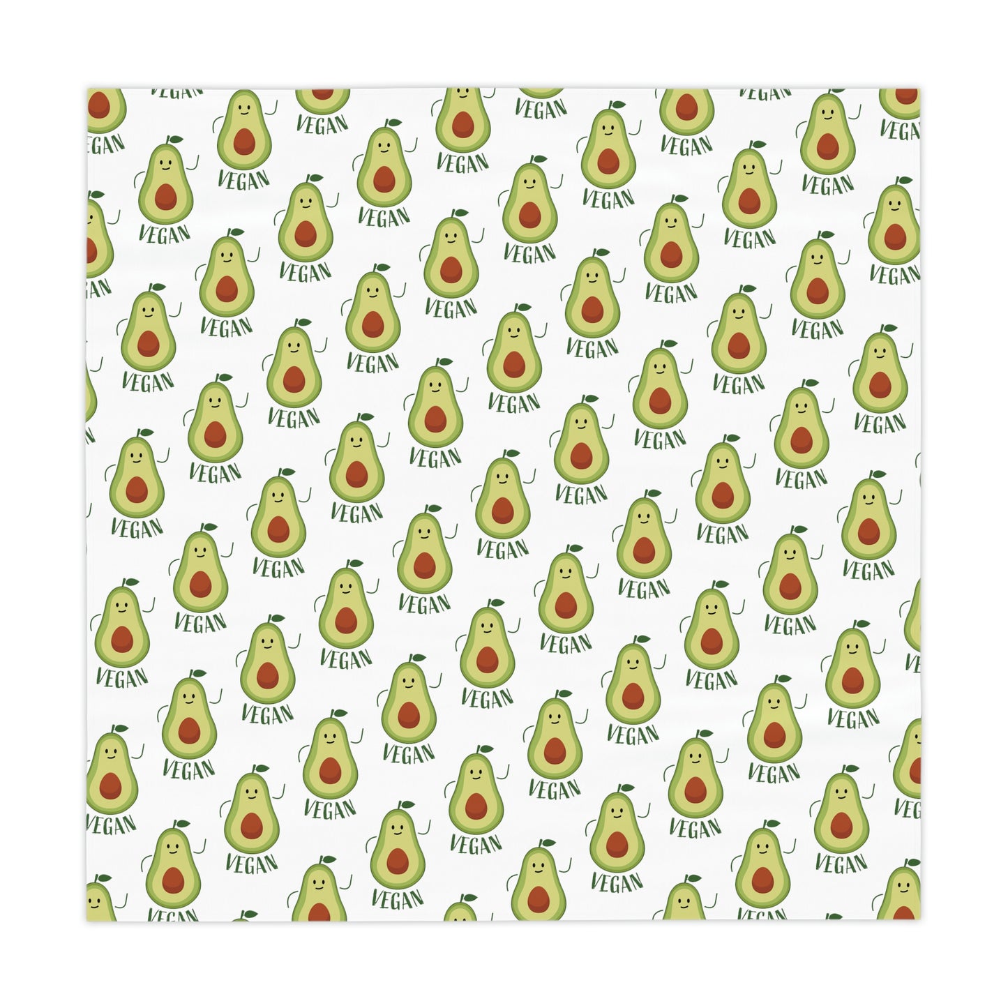 Tablecloth White with Avocado for Vegans