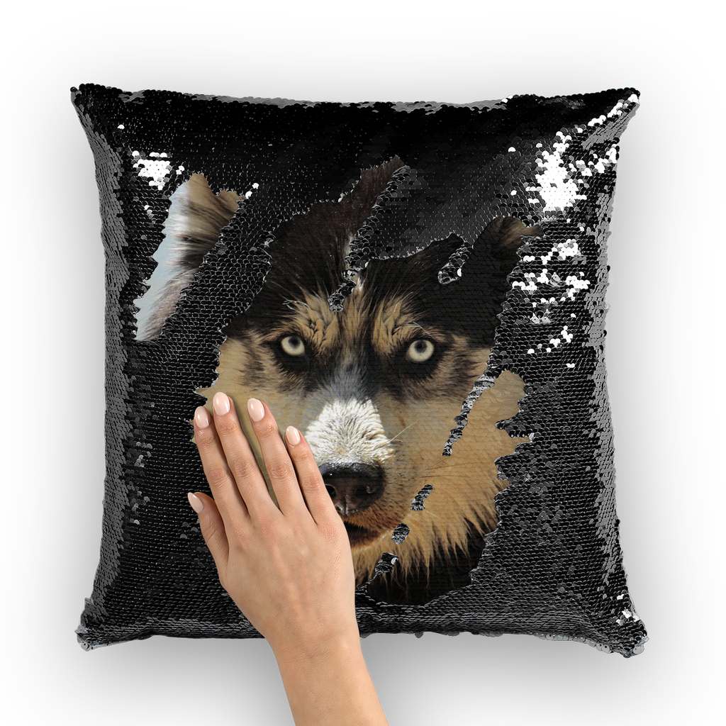 Sequin Cushion Cover Dog Husky Gifts for Dog Lovers