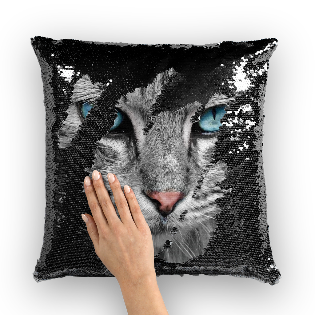 Sequin Cushion Cover Cats Mermaid Cushions with Cat Eyes