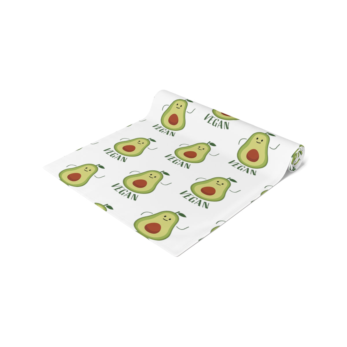 Table Runner White with Avocado for Vegans 