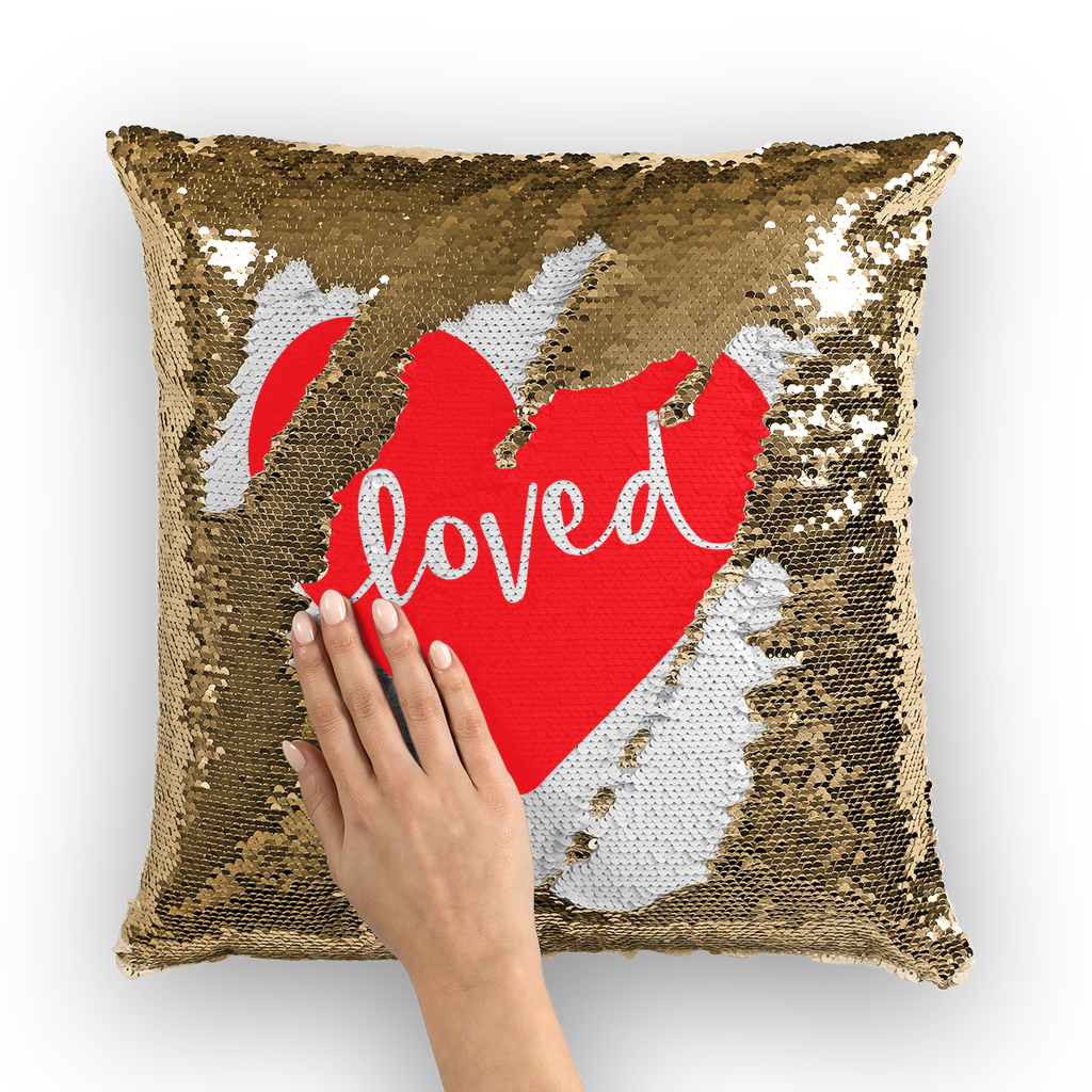 Loved Mermaid Sequin Cushion Cover