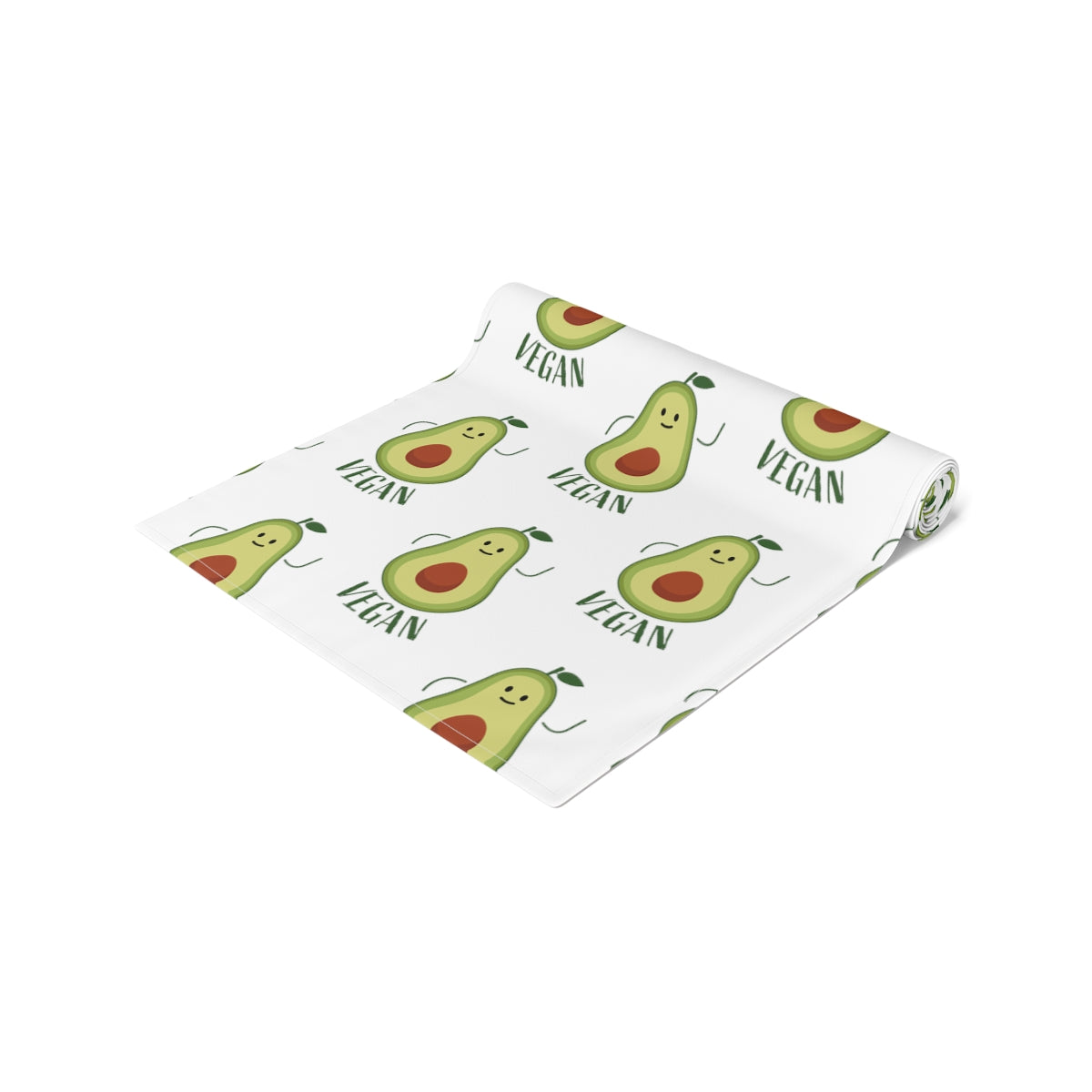 Table Runner White with Avocado for Vegans 