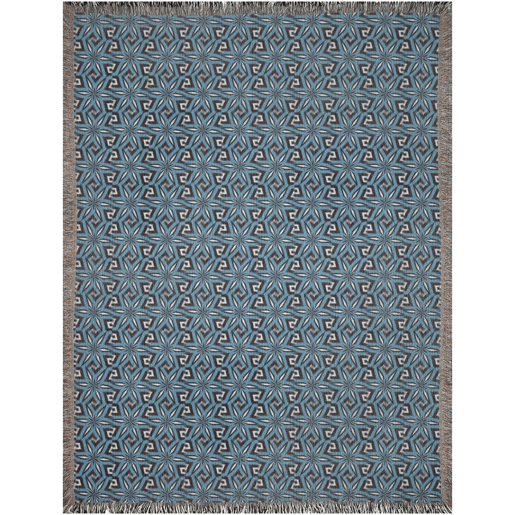 Woven Blankets Gray Blue Woven Plaid