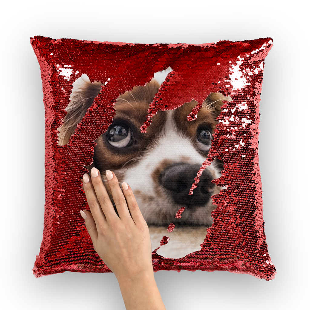 Sequin Cushion Cover Puppy Cute Dog