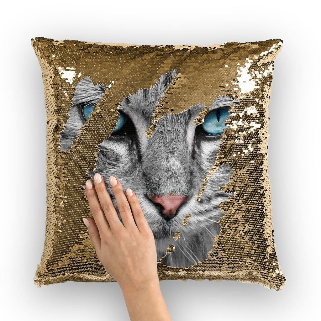 Sequin Cushion Cover Cats Mermaid Cushions with Cat Eyes