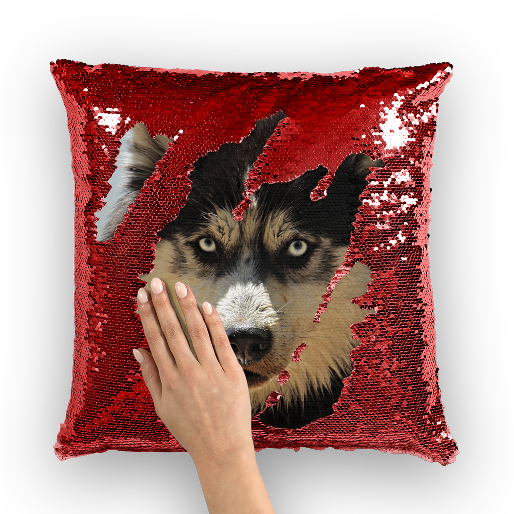 Sequin Cushion Cover Dog Husky Gifts for Dog Lovers