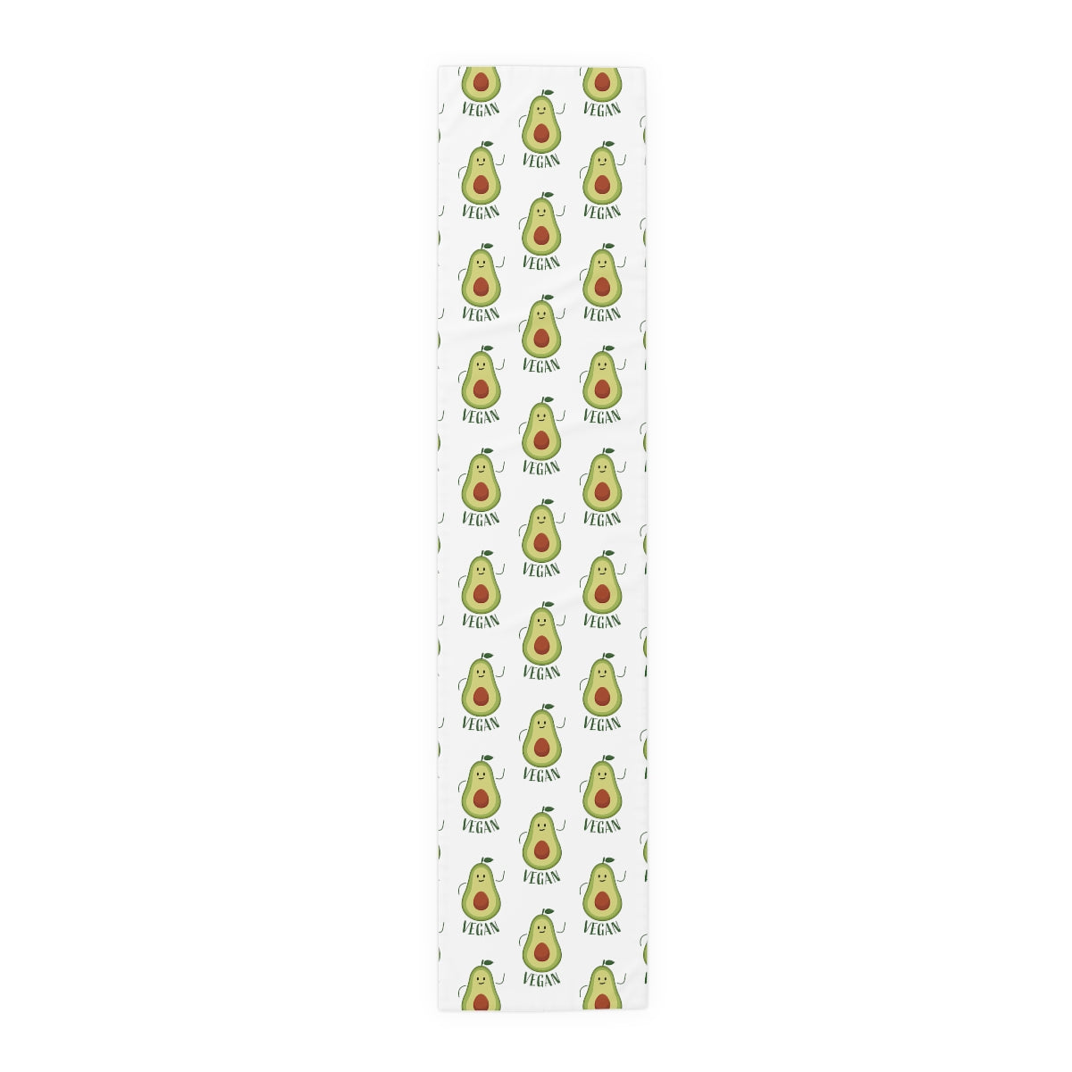 Table Runner White with Avocado for Vegans 