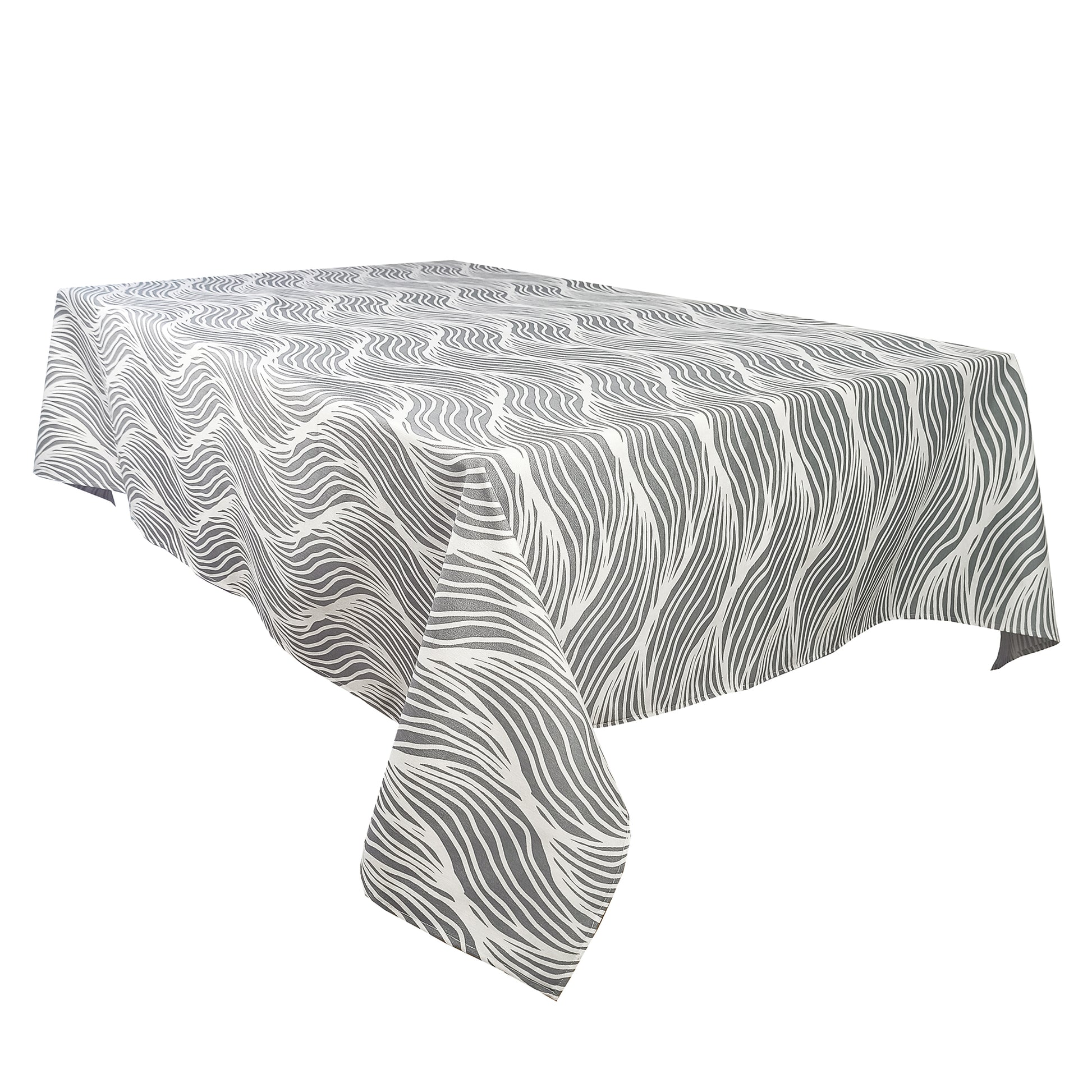 Tablecloth Waterproof Natural Fabric with Teflon coated Gray and White