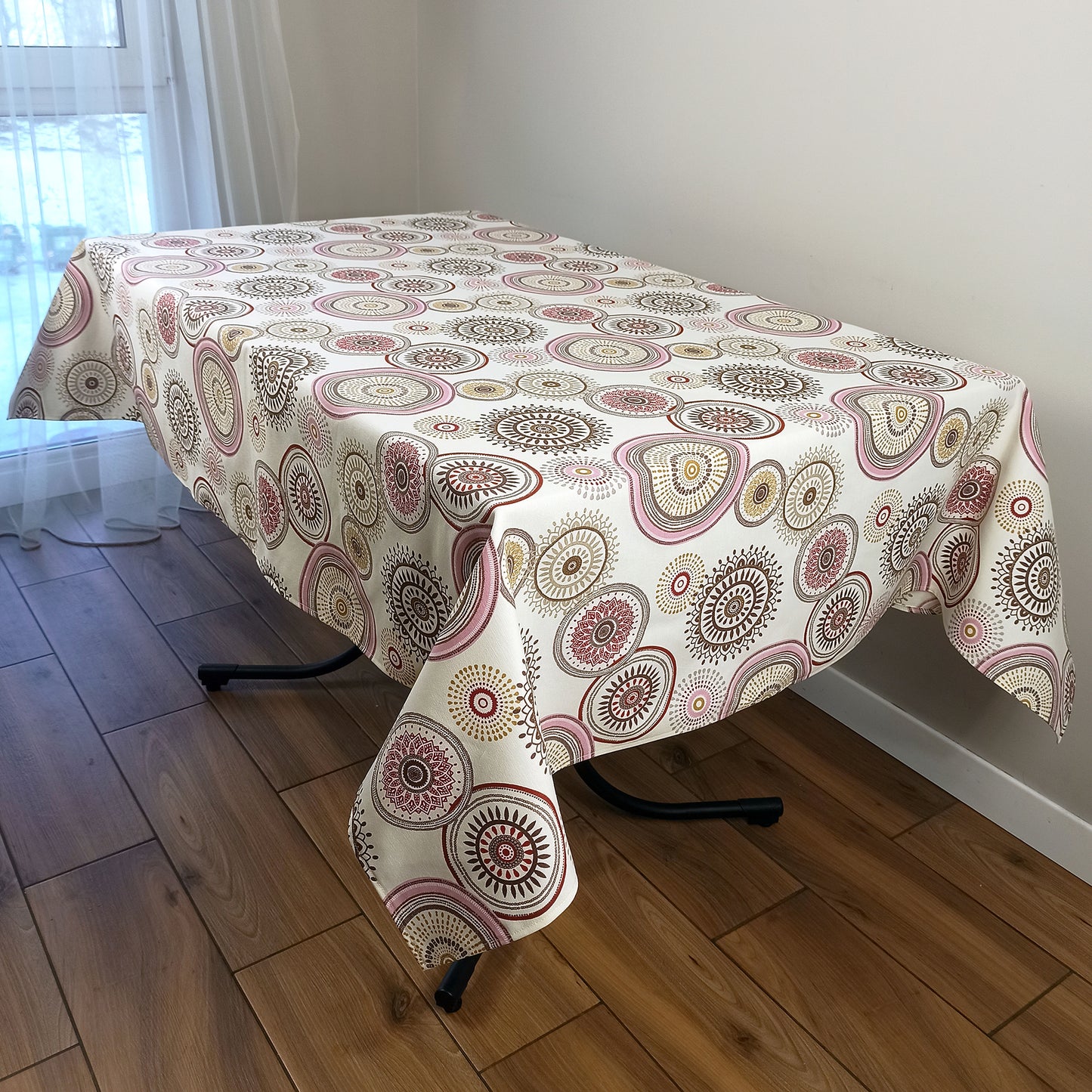 Tablecloth Waterproof Natural Fabric with Teflon coated Colorful Table Cover