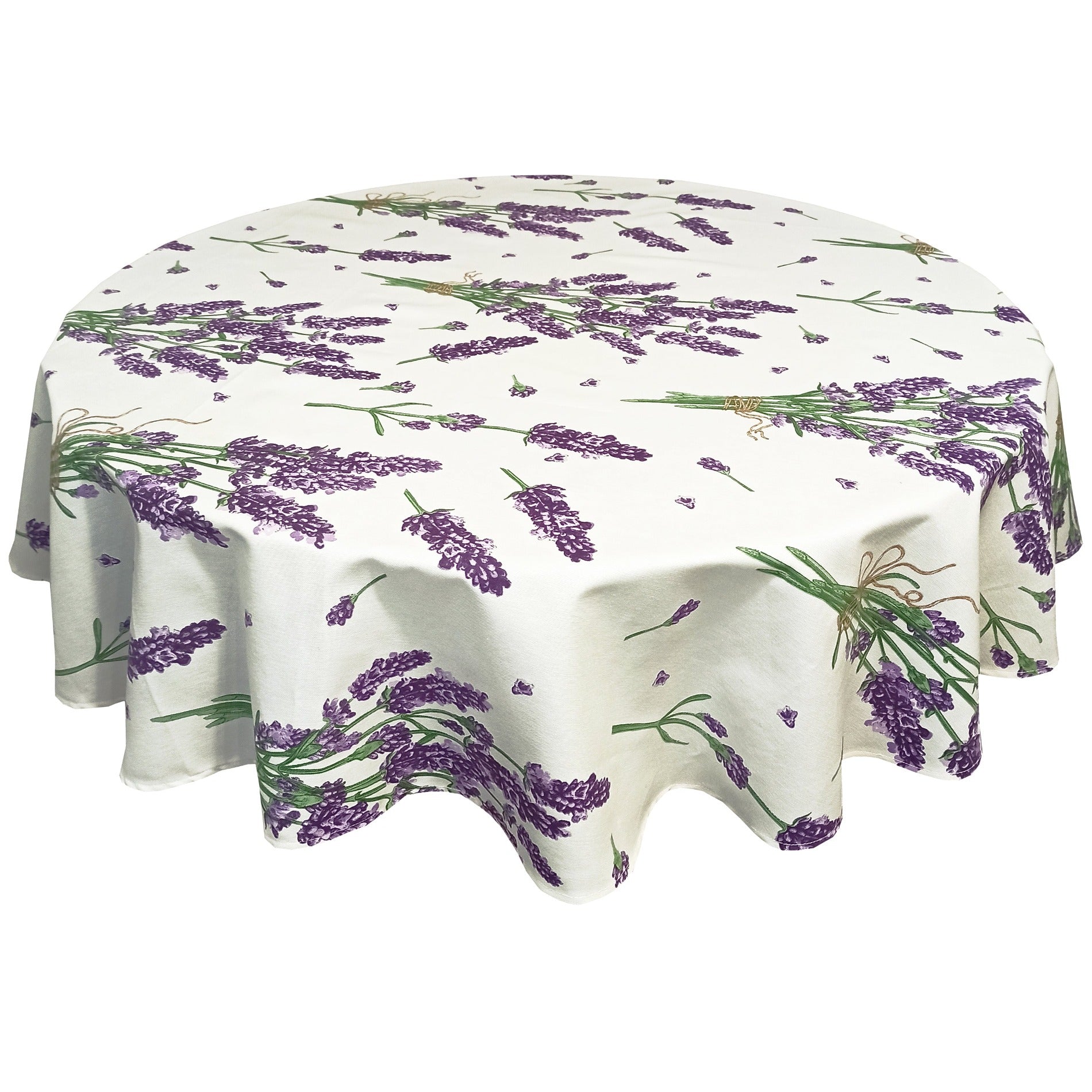 Round Tablecloth white Waterproof Natural Fabric with Teflon coated Lavender