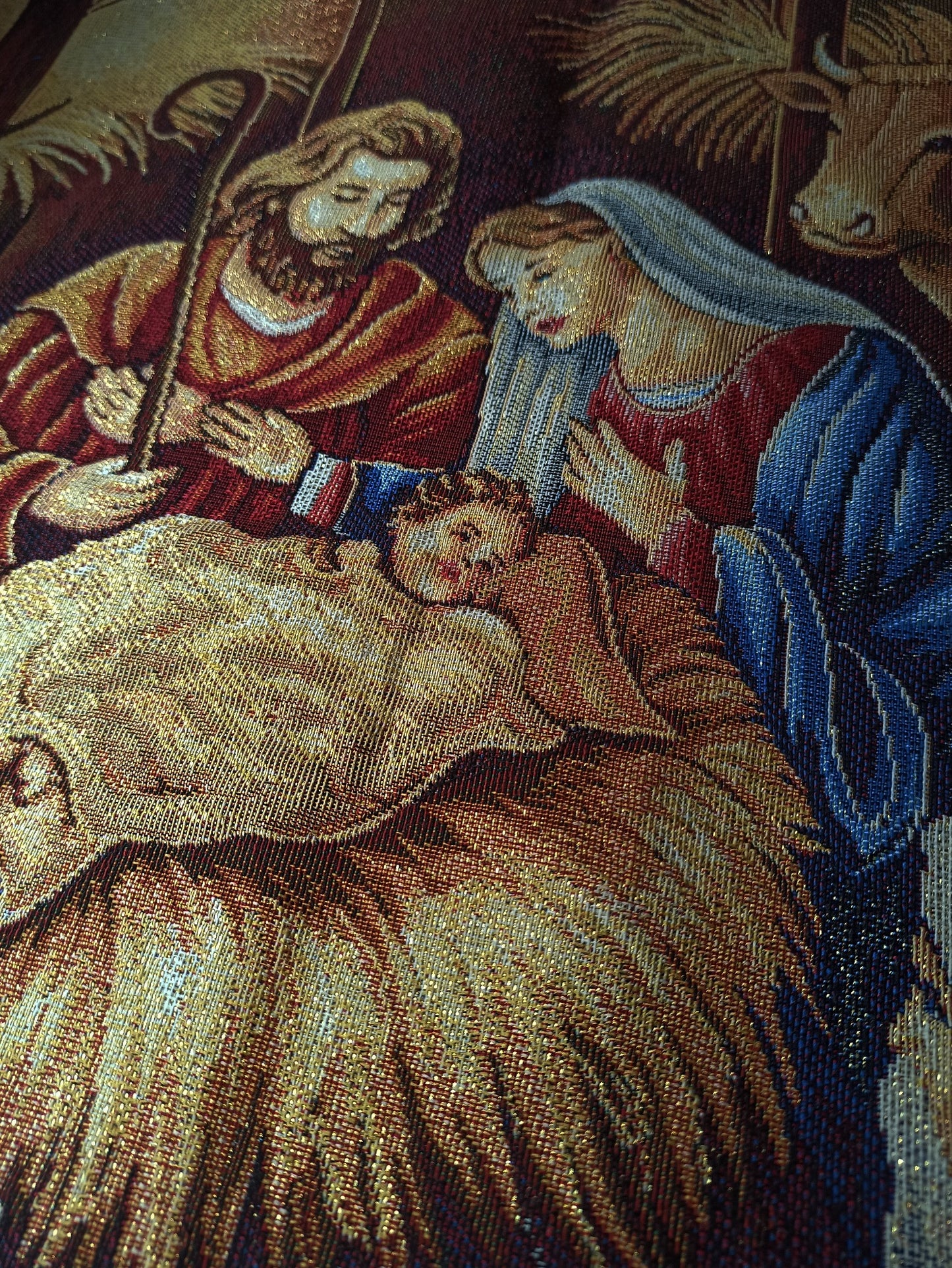 Nativity Art Wall Decor, Christian icon, Christmas Tapestry Wall hanging Art with Religious icon