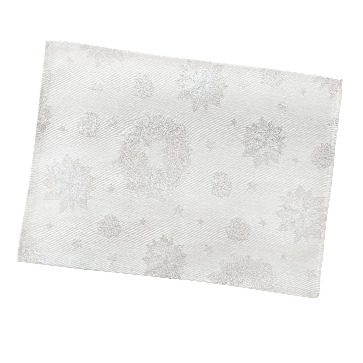 Placemats Set of 2 Christmas Ivory with Silver threads Christmas Holiday Table mats Media 1 of 9