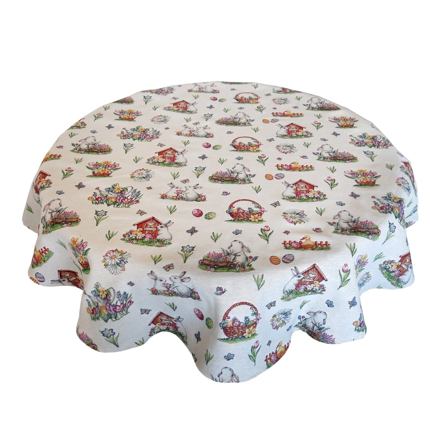 Tablecloth Round Easter Floral Cute Bunny Tapestry Table linen