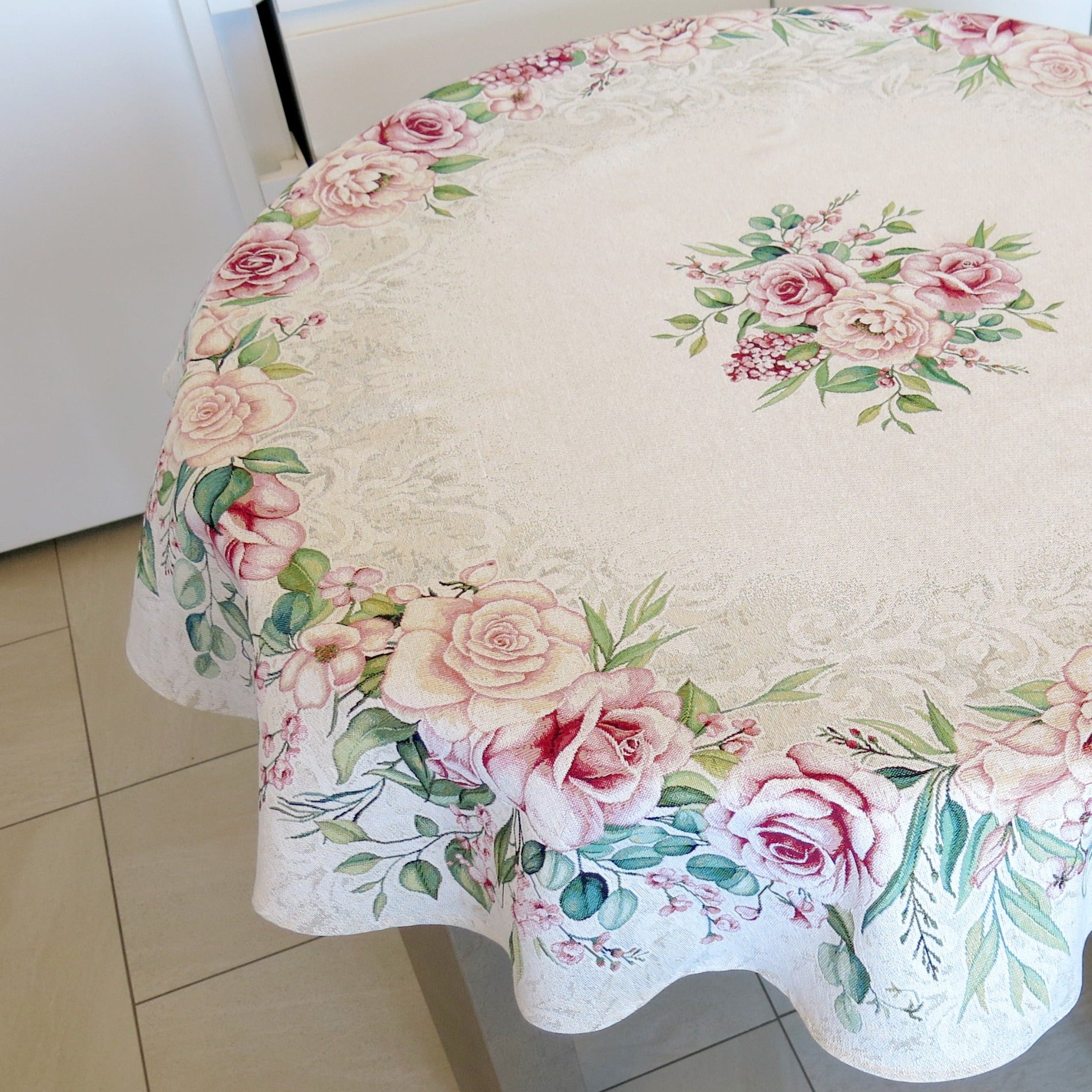 Circle Tablecloth Floral Rose Round Table cover Flowers Tapestry Table linen for Round Table.