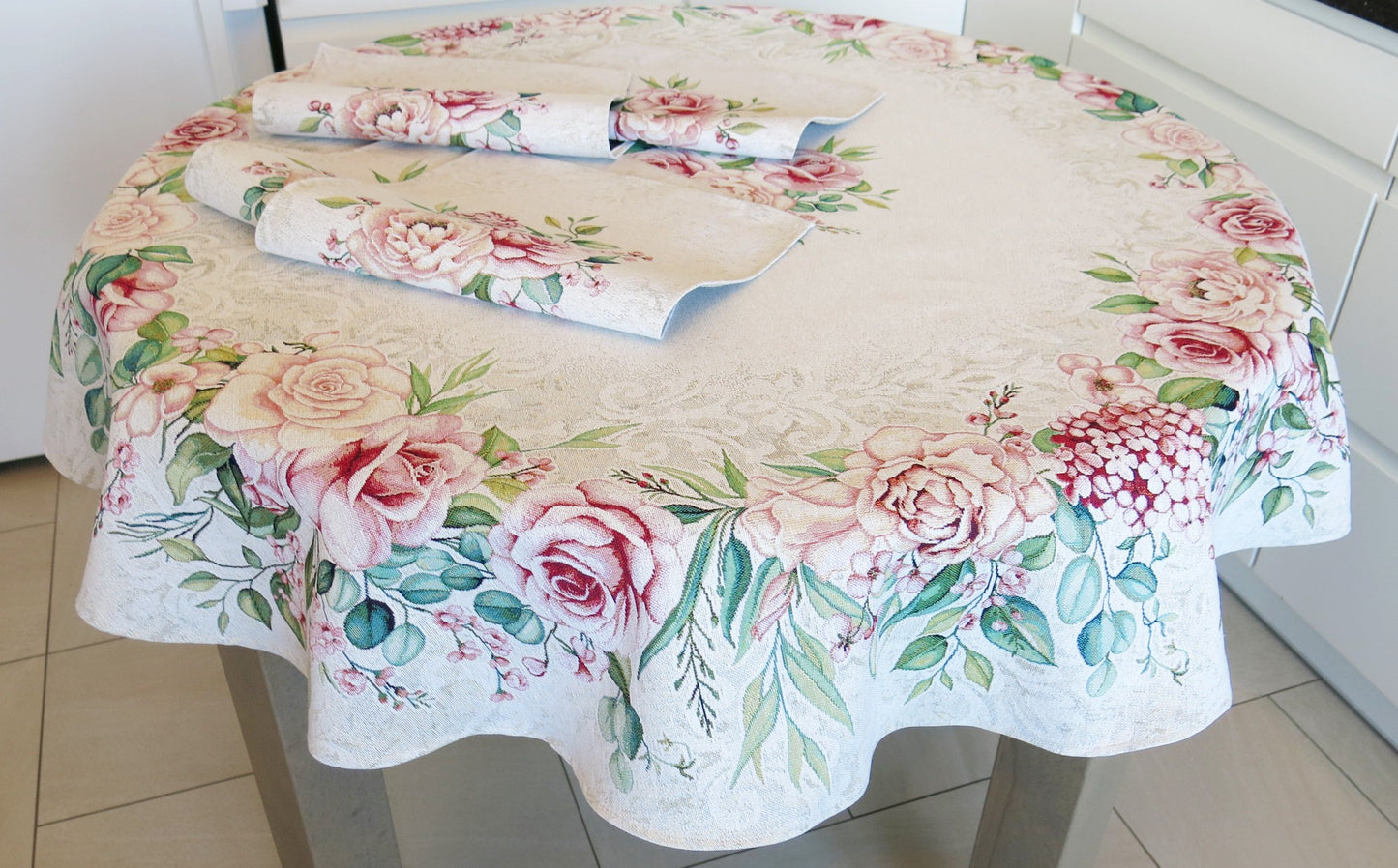 Circle Tablecloth Floral Rose Round Table cover Flowers Tapestry Table linen for Round Table.