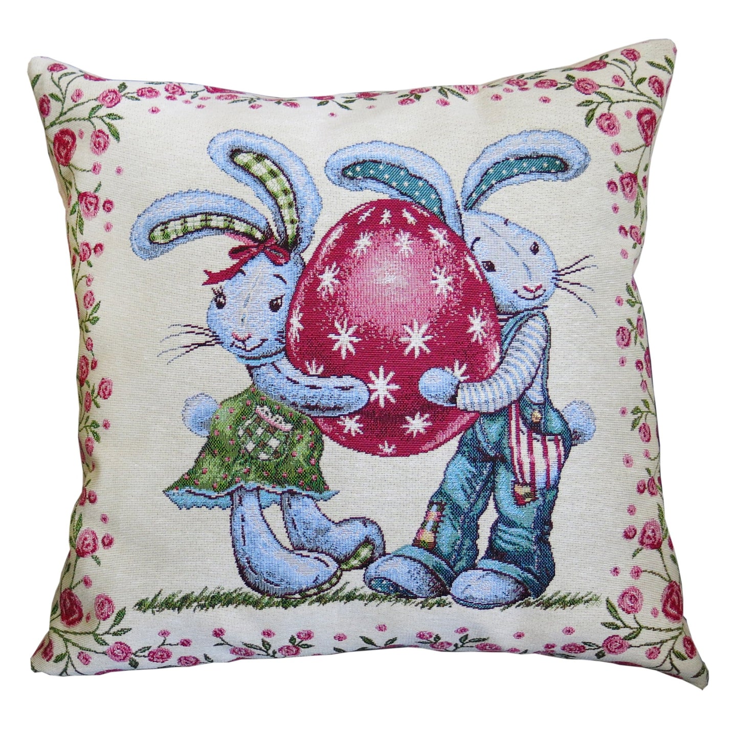 Throw Pillows Cover TWIN Easter Bunny Design Decorative Pillow case