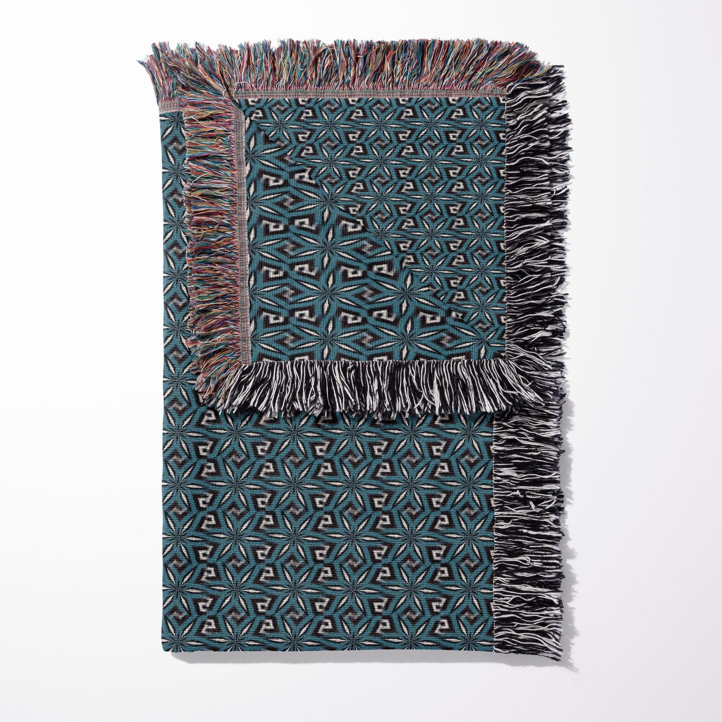 Woven Blankets Gray Blue Woven Plaid