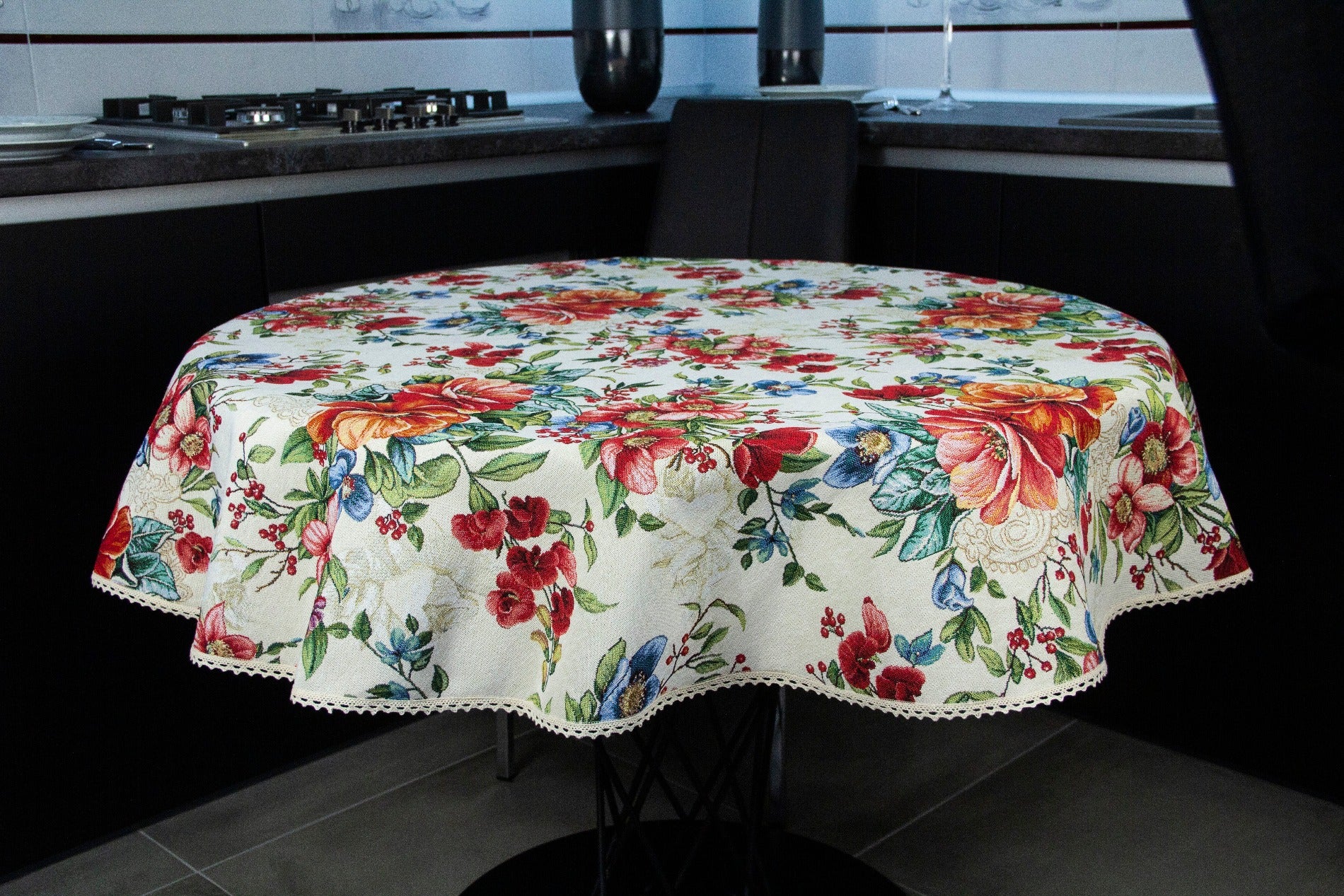 Round Tablecloth Floral Cute Flowers Tapestry Table linen